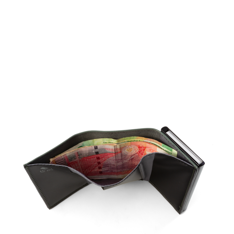 Dompet Mini Kulit Vegan NIID Slide II Hijau Tua 