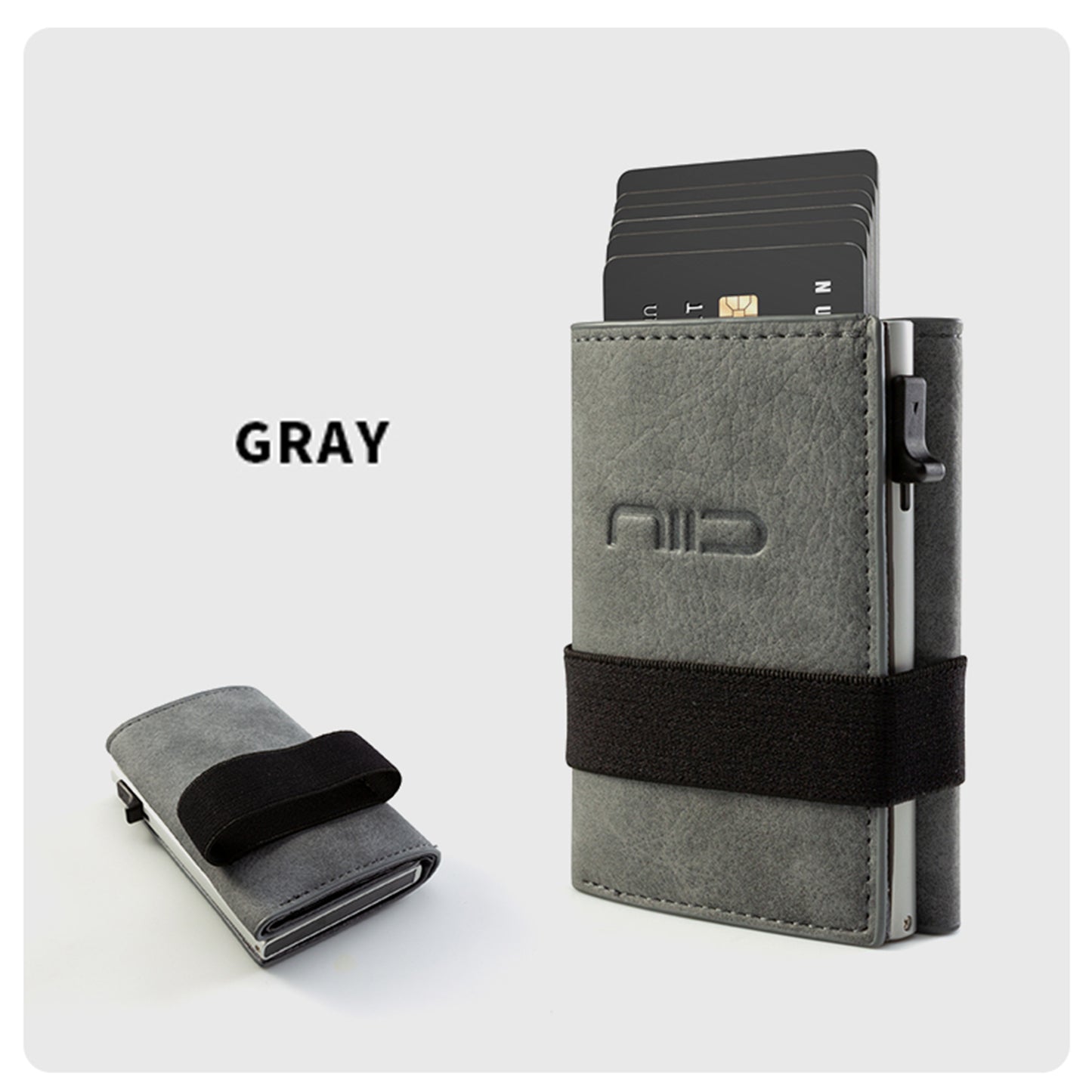 Dompet Mini Kulit Vegan NIID Slide II Abu-abu 