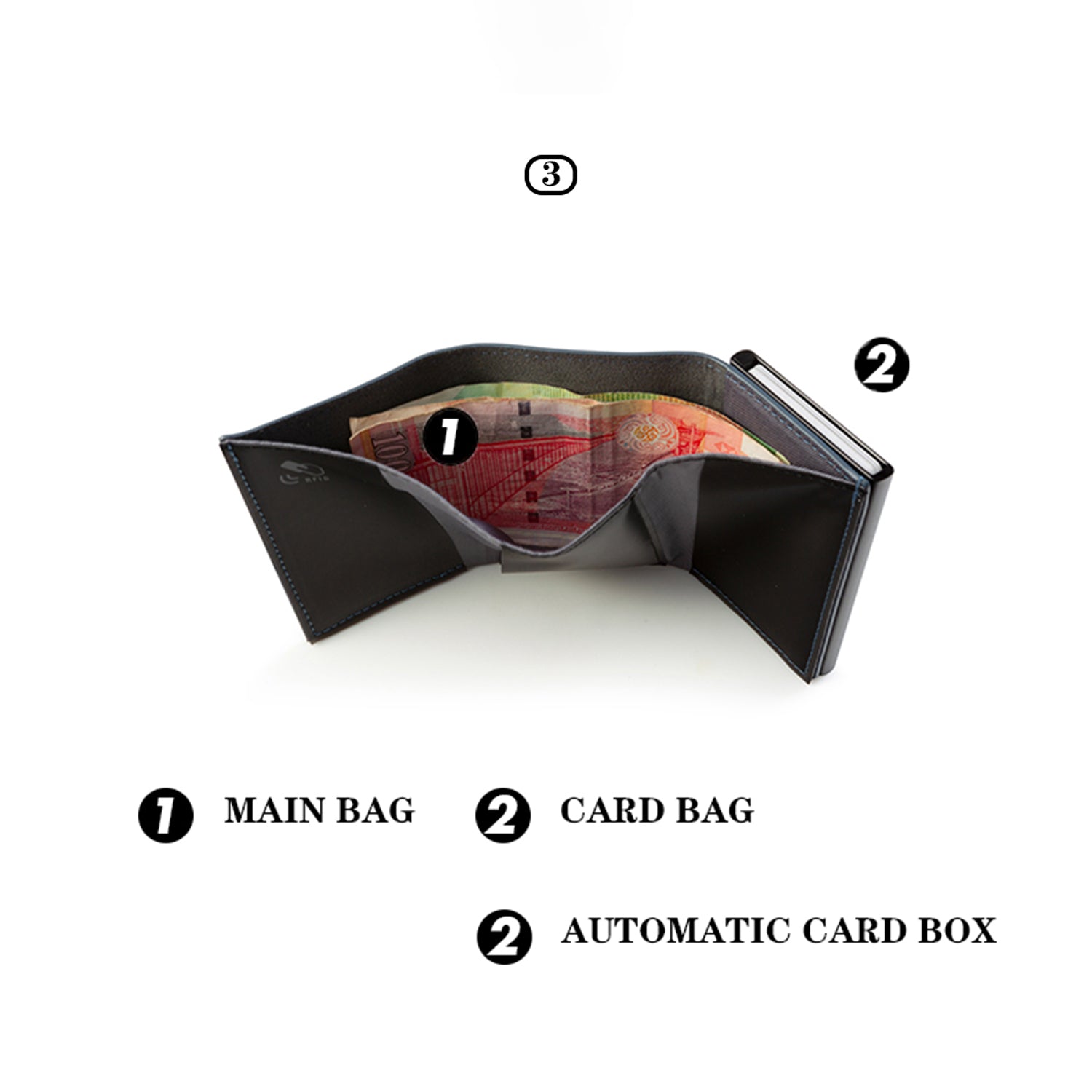 Dompet Mini Kulit Vegan NIID Slide II Hitam 